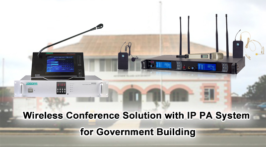 Penyelesaian persidangan tanpa wayar dengan sistem IP PA untuk bangunan kerajaan