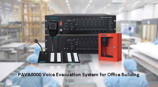 Sistem pemindahan suara PAVA8000 untuk bangunan pejabat