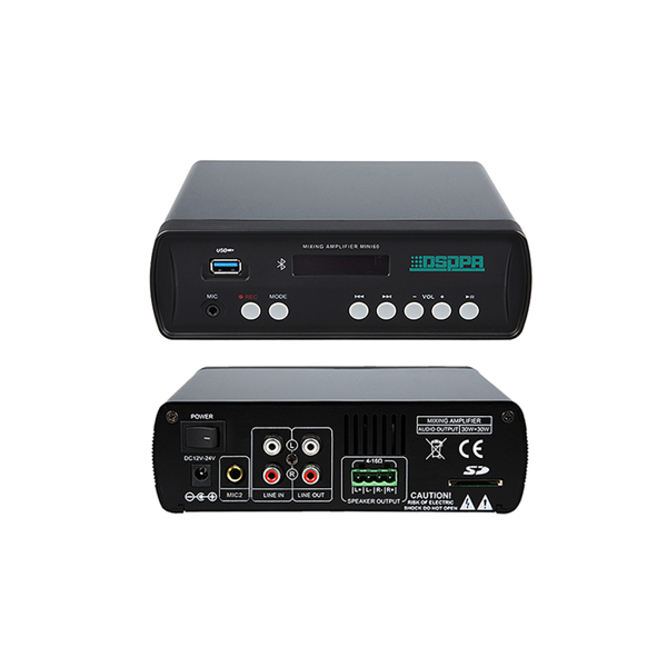 Mini60 2x30W Mini Amplifier Digital dengan USB & Bluetooth