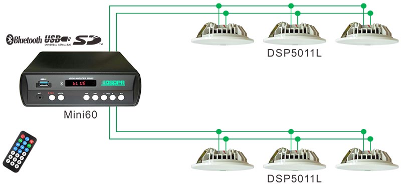 DSP5011L 6W 6.5 inci Speaker siling Frameless (8Ω)