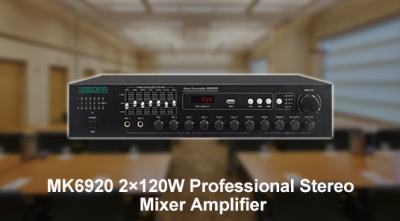 MK6920 2 × 120W Amplifier pengadun Stereo profesional