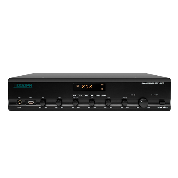 DMA60U 60W Amplifier pengadun Digital dengan USB /Bluetooth /FM/Chime/Siren/4 Mic (dengan PP dan DC24V)