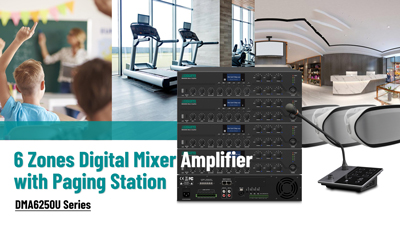 DMA6250U Series 6 Amplifier pengadun Digital zon dengan stesen Paging