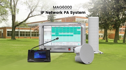 Sistem PA rangkaian IP MAG6000 untuk sekolah