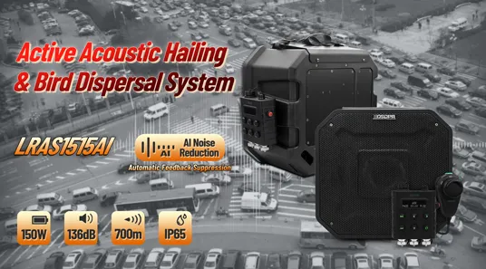 AI Acoustic Defense & Precision Dispersion - LRAS1515AI Intelligent Acoustic Hailing System Solution with AI Automatic Feedback Suppression - 翻译中...