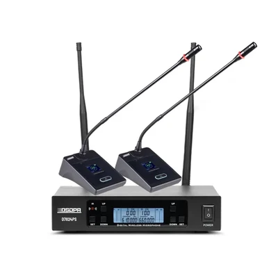 D7824PS True Diversity UHF Wireless Microphone System (Receiver×1+ Desktop Microphones×2) - 翻译中...